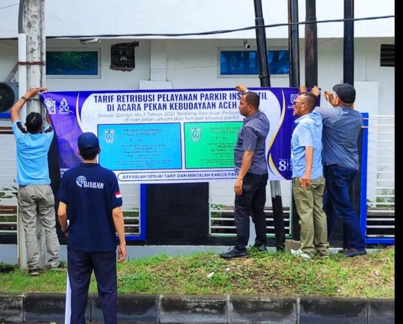 Dishub Banda Aceh Sosialisasi Tarif Parkir yang Berlaku saat PKA Ke-8