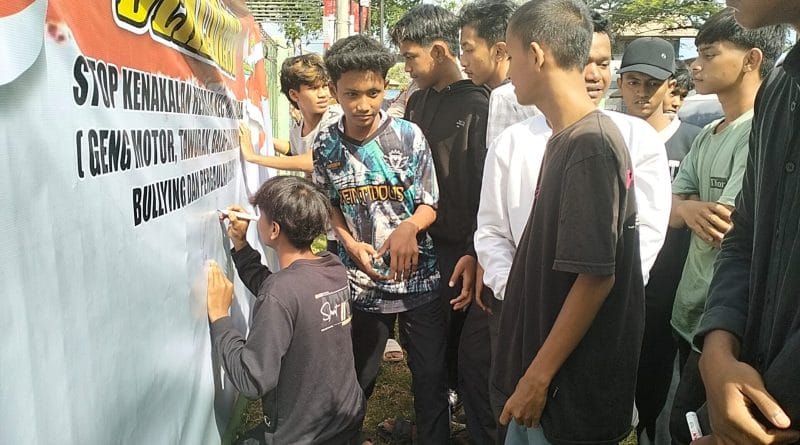 Terlibat Genk Motor, Remaja di Baitussalam Lakukan Deklarasi Stop Kenalakan