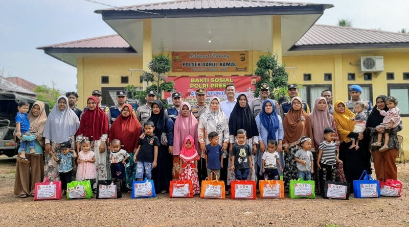 Polsek Darul Kamal Bersama Polresta Banda Aceh Gelar Bakti Sosial Peduli Stunting